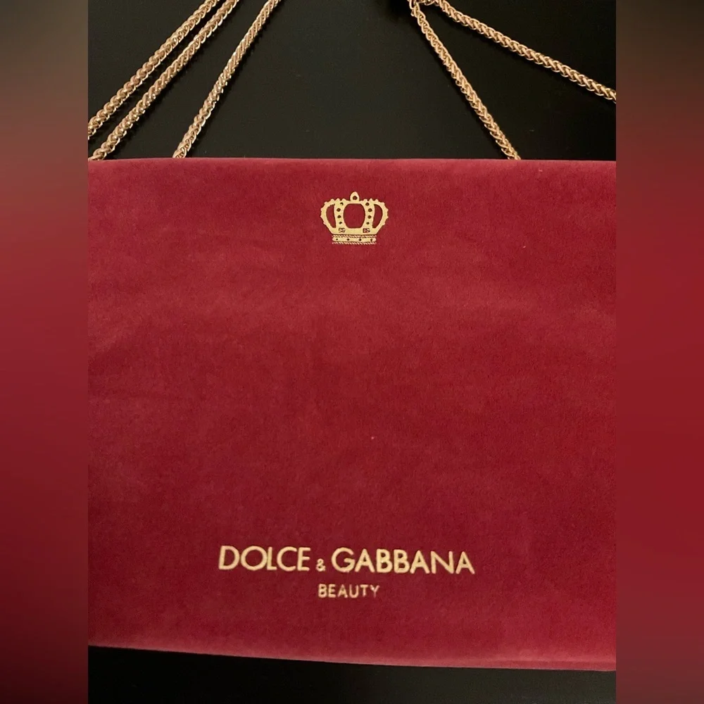 Dolce‎ & Gabbana Red Cosmetic Bag with Gold Accents